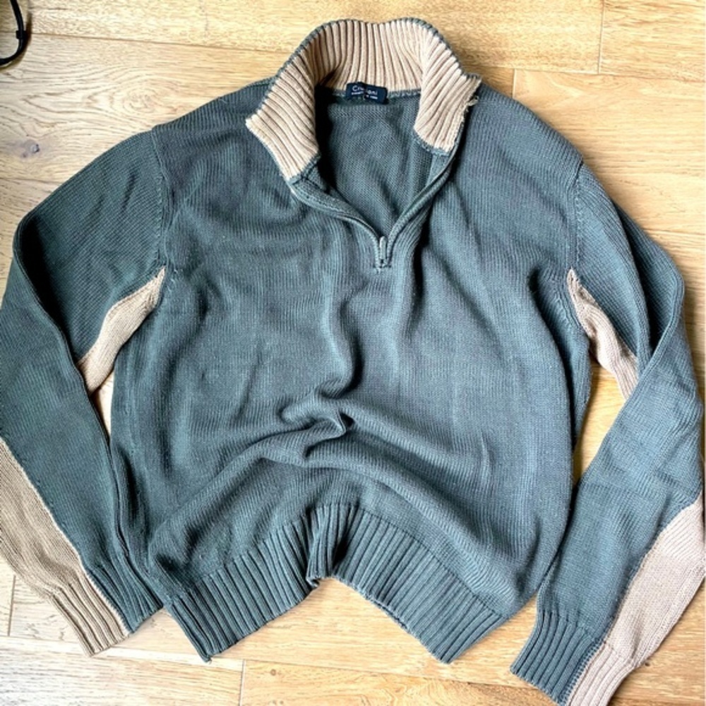 Cruciani half zip sweater made in italy 100% cotton
